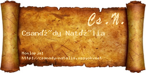 Csanády Natália névjegykártya